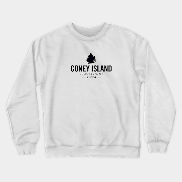 Coney Island (black) Crewneck Sweatshirt by Assertive Shirts